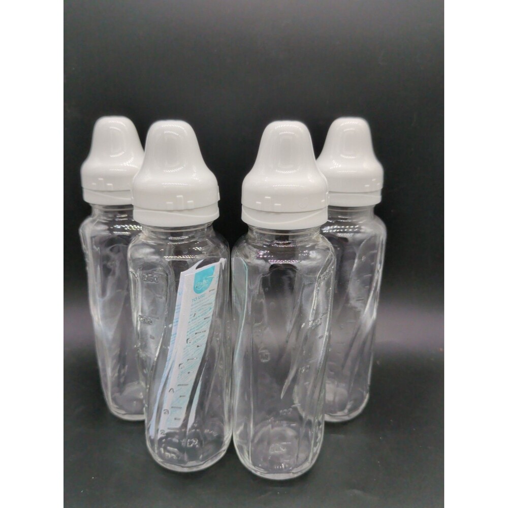 Evenflo Glass Baby Bottles 8 Oz, 4 Pack, New